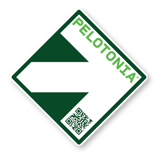 Pelotonia sticker + your custom QR code