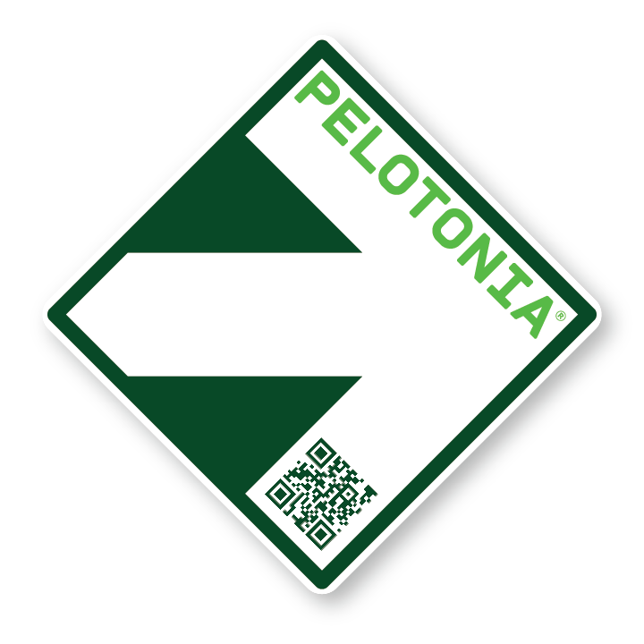 Pelotonia sticker + your custom QR code