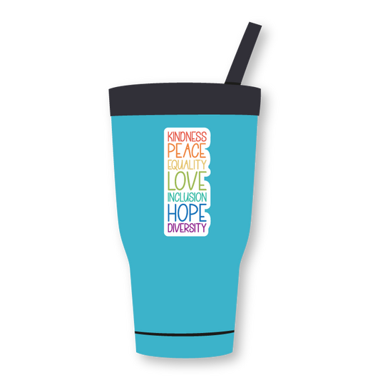 Kindness, peace, equality sticker