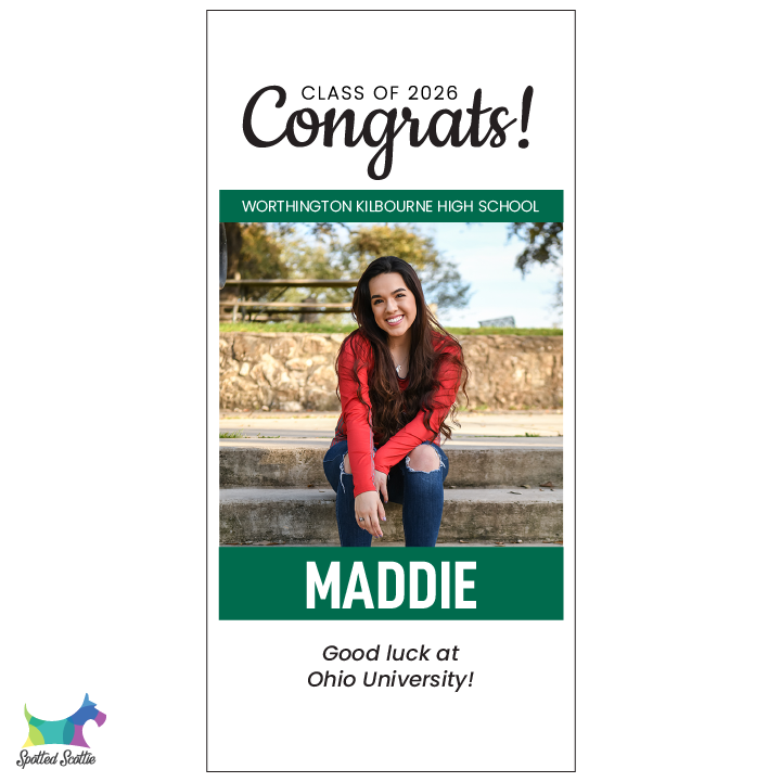 Graduation door/porch banner - design I (vertical)