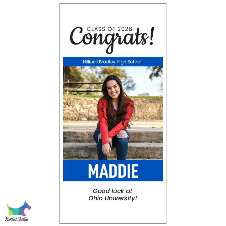 Graduation door/porch banner - design I (vertical)