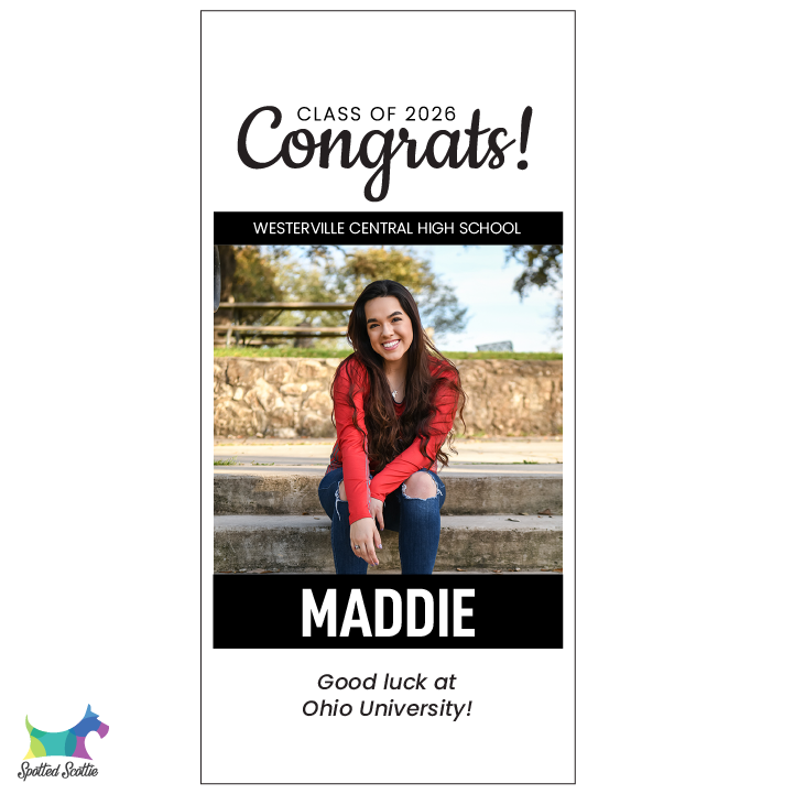 Graduation door/porch banner - design I (vertical)