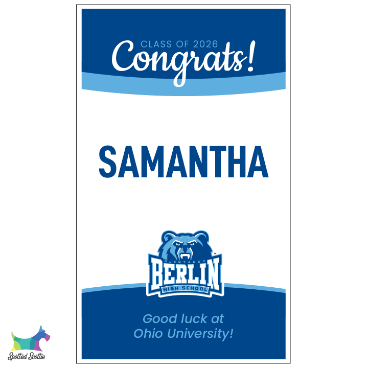 Graduation door/porch banner - design J (vertical)