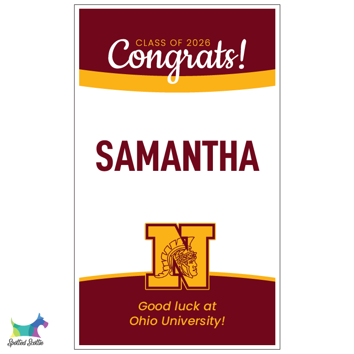 Graduation door/porch banner - design J (vertical)