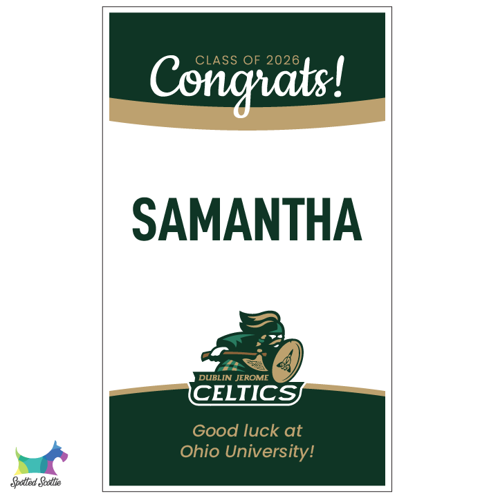 Graduation door/porch banner - design J (vertical)