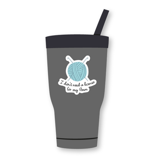 I don't need a license for my 9mm sticker (crochet)