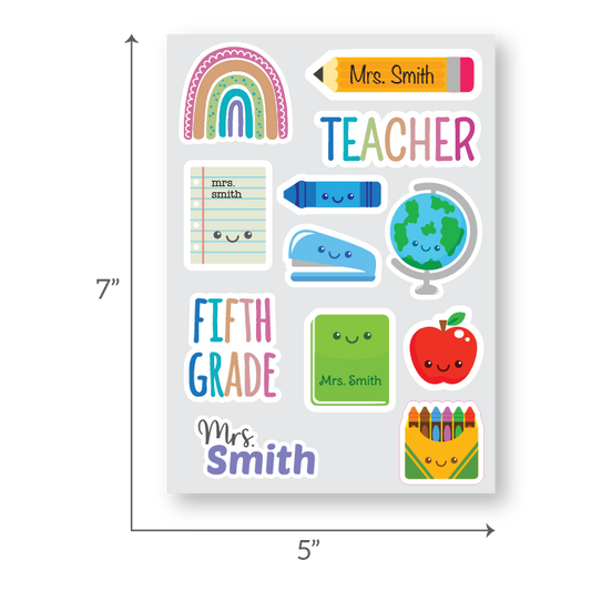 Customized teacher sticker sheet