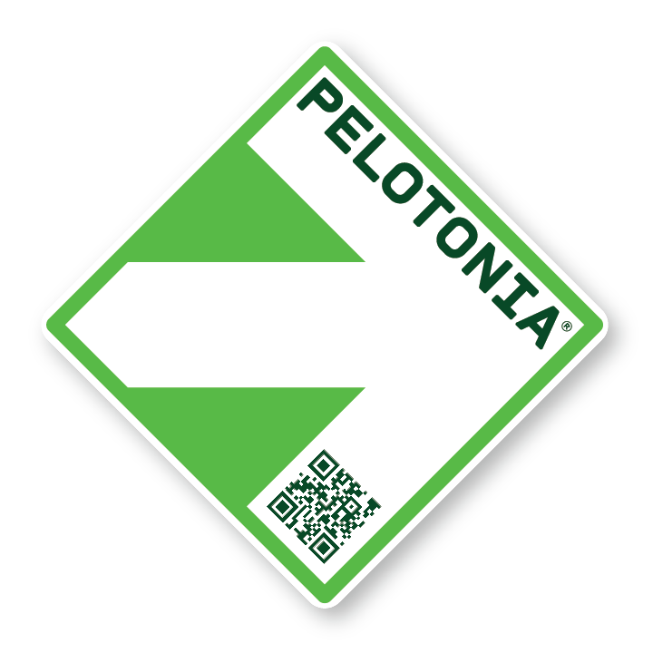 Pelotonia sticker + your custom QR code