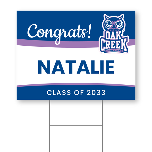 Customized school yard sign