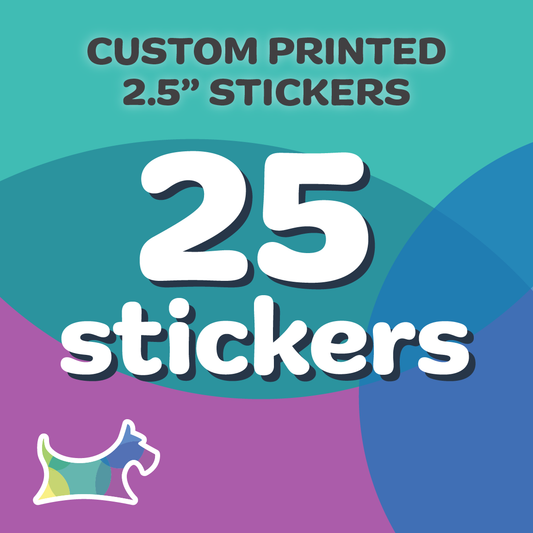 25-pack of custom stickers promo